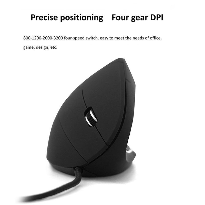 Przewodowa prawa ręka pionowa mysz ergonomiczna mysz do gier 800 1200 1600 DPI optyczne USB nadgarstek zdrowe myszy Mause na komputer stancjonarny