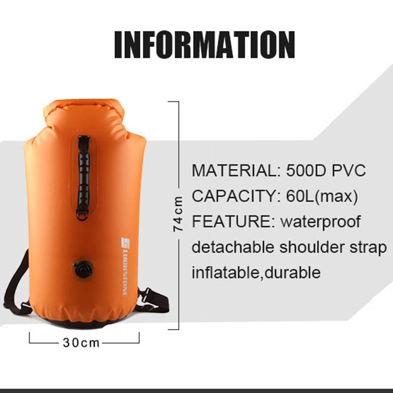 35/60L sac à dos étanche plage sport sac étanche sacs natation étanche organisateur eau piscine femmes sacs