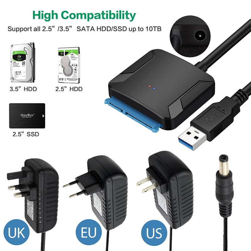 USB 3.0 SATA Cavi Convertitore Maschio a 2.5 da 3.5 pollici HDD SSD Drive Filo Cablata Convertire Cavi USB3.0 Duro drive