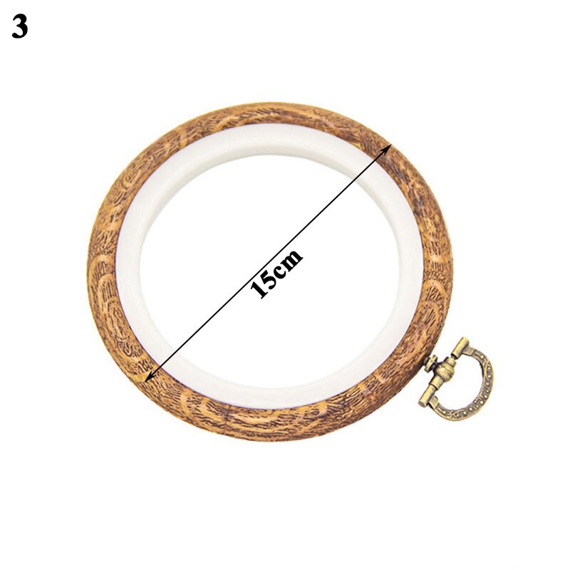 Wood Grain Cross Stitch Tool Wood Grain Round Octagon Rectangle Embroidery Hoop Cross Stitch Tool DIY Hoop Embroidery Circle: 15cm