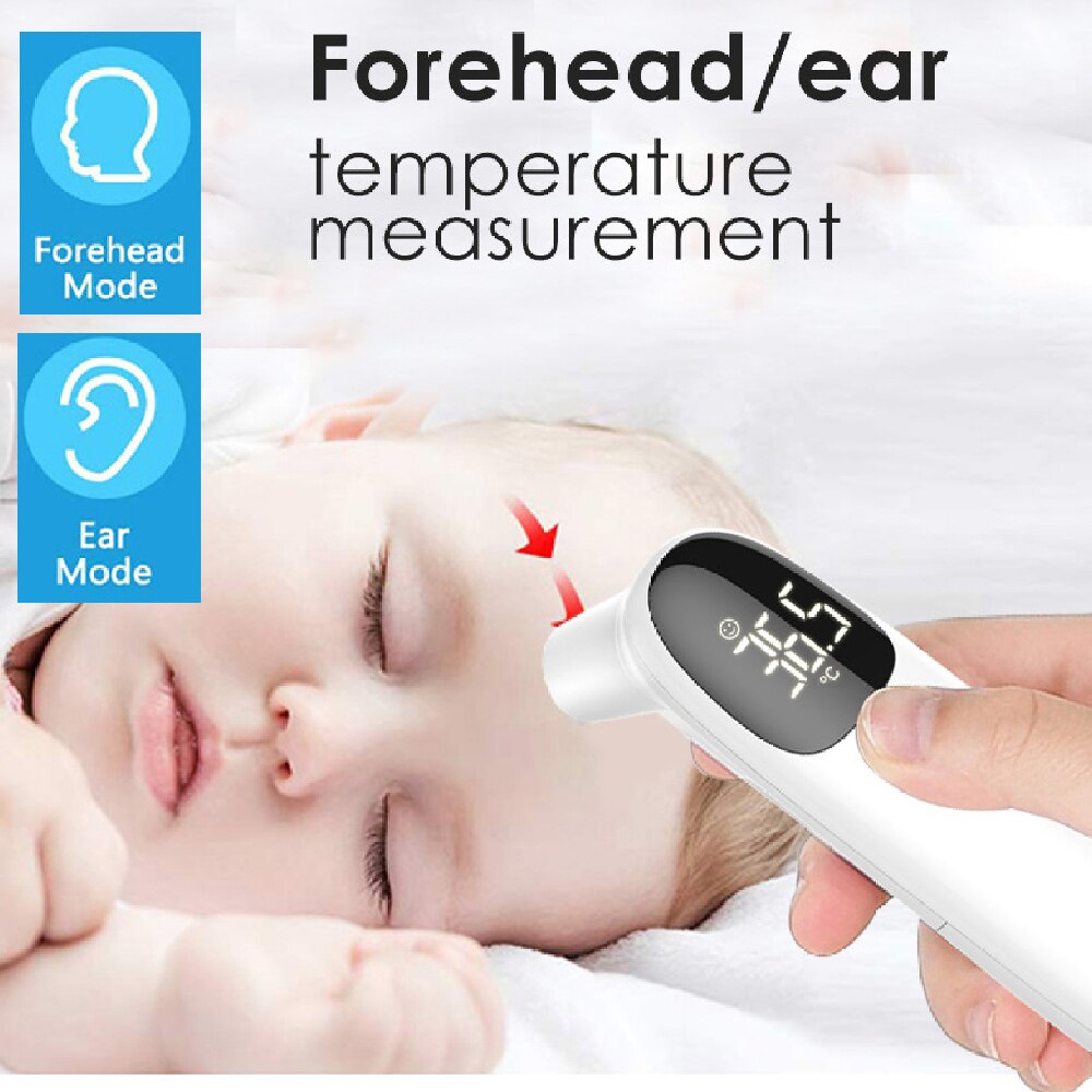 Contactloze Infrarood Digitale Thermometer Baby Volwassen Voorhoofd Oor Temperatuurmeting Handheld Thermometer Led Display