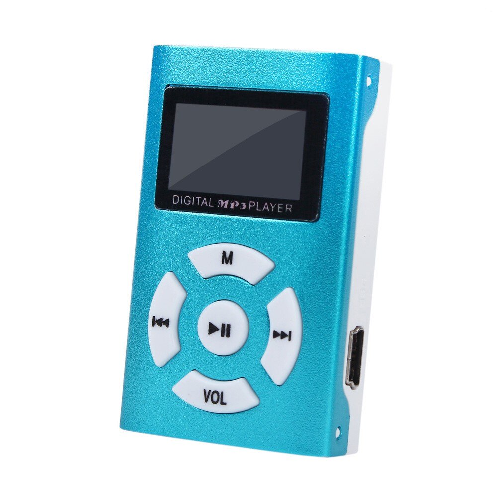 Best Selling Products USB Mini MP3 Player LCD Screen Support 32GB Micro SD TF Card Player Lcd: Blue