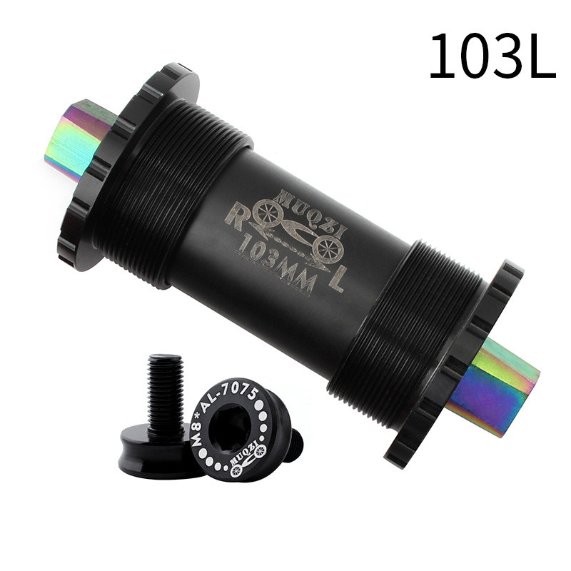 Mountain Bike Titanium Alloy Square Hole Ceramic Bottom Bracket 103/107/110/113/119/122mm Folding Road Bike Bottom Brackets: Black-103mm