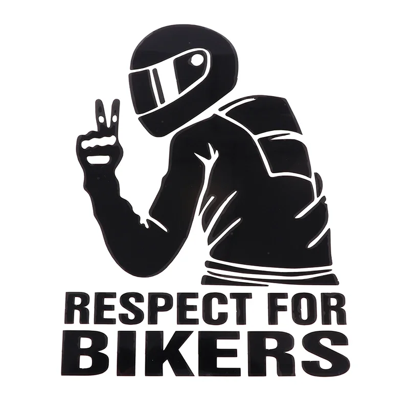 1Pc 15X11Cm Respect Biker Sticker Voor Op Auto Motorfiets Vinyl 3d Stickers Motorfiets Vinyl 3d Stickers En Stickers Moto Stickers: WHITE