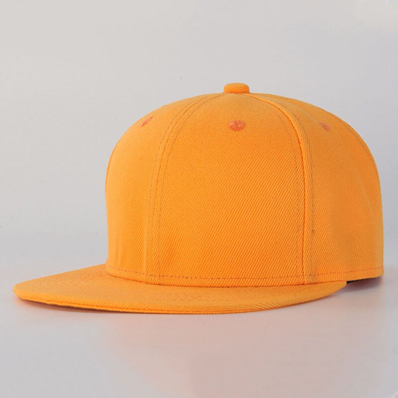 Solid sort hip hop flade hatte snapback seje mænd billige baseball kasketter kvinder casual kasket gorras planas hip-hop hat 16 farver: Gul