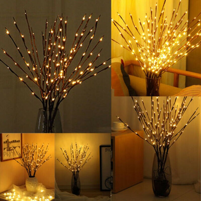 UK Romantic Twigs with Waterproof Bead Lights Branch Decorative Fairy Twig Lamp