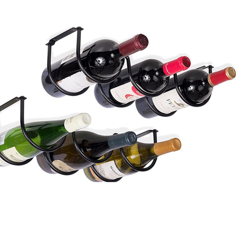 European Wall-mounted Wine Rack, Home Wall Decoration, Wine Cabinet Wall Wine Bottle Rack: Default Title