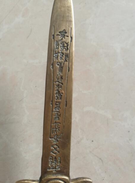 Statue en cuivre 16cm/épée en bronze ancien | Amulette, maison de ville Exorcise les esprits malins