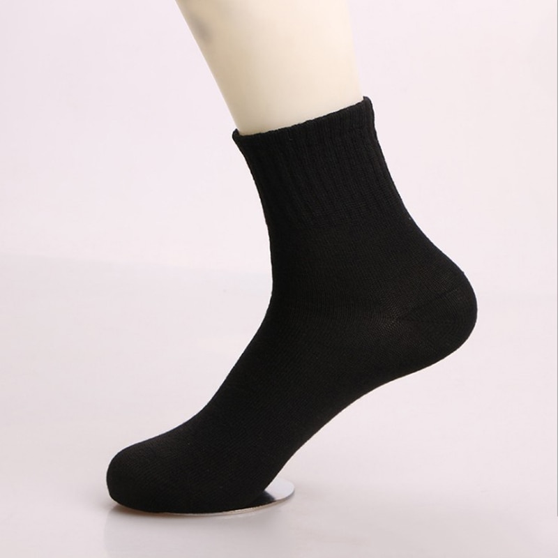5 Pairs Solid Color Cotton Socks Men Business Casual Breathable Spring Winter Warm Male Crew Socks