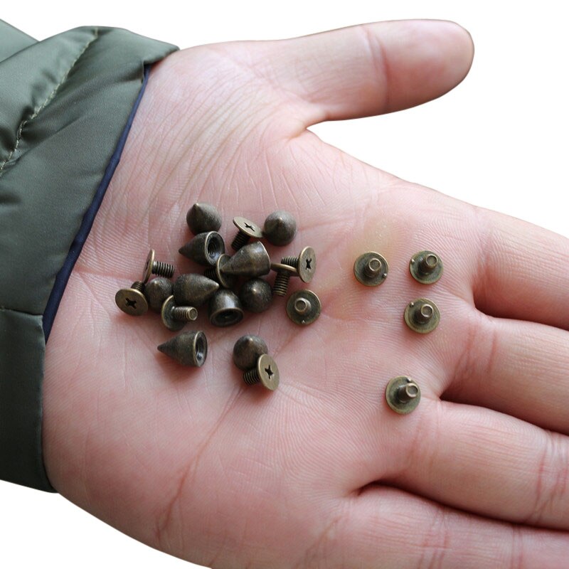 50 PC Spikes Kegel Nieten Bekleidungs Schraube Nieten Leathercraft DIY Felsen Kühlen Punk Kleidung Zubehör Schraube Niet Nagel Nieten