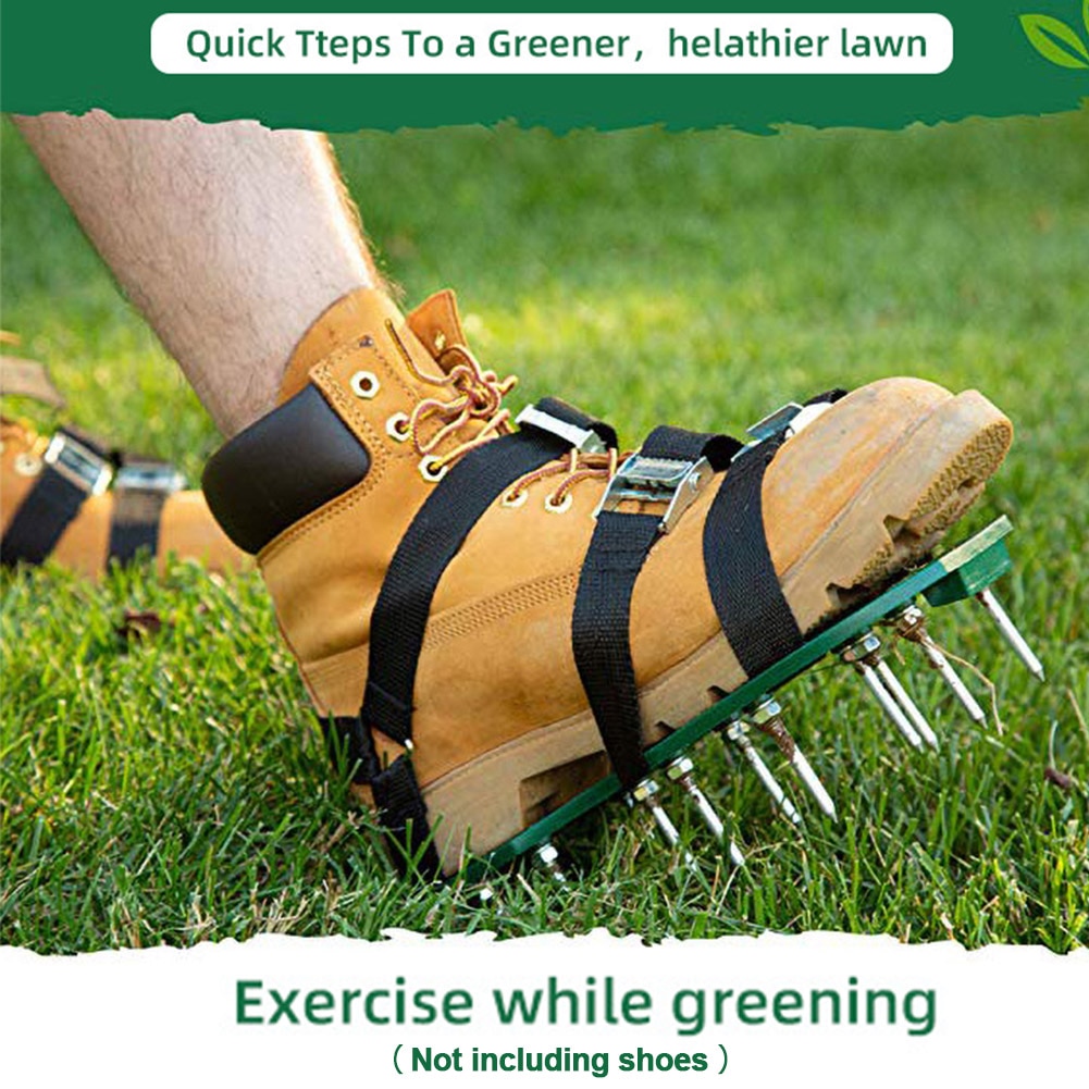 Have udendørs kraftige piggede sandaler løs jord universel justerbar spænde rem græsplæne luftning sko let installere anti slip