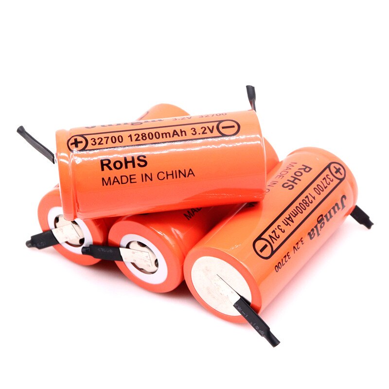 High capacity t 3,2 v 32700 12800 mah lifepo4 battery 12,8 ah 50a continuous discharge maximum high power battery + nickel leaves