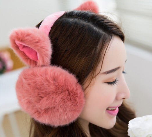 Solid Earlap Faux Fur Winter Warmer Big Earmuffs Thicken Plush Fluffy Ear Muffs