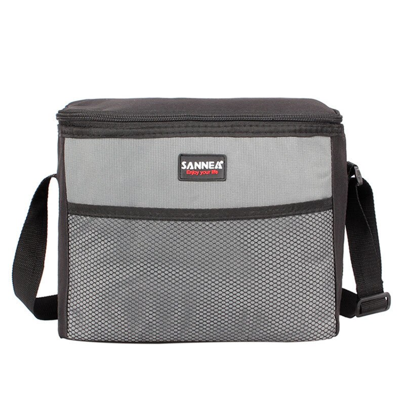 Picnic tasker isotermisk isoleret taske køleskab madpakke strand køleskab camping rejse grill grill værktøj øl drikke kurv: Grå