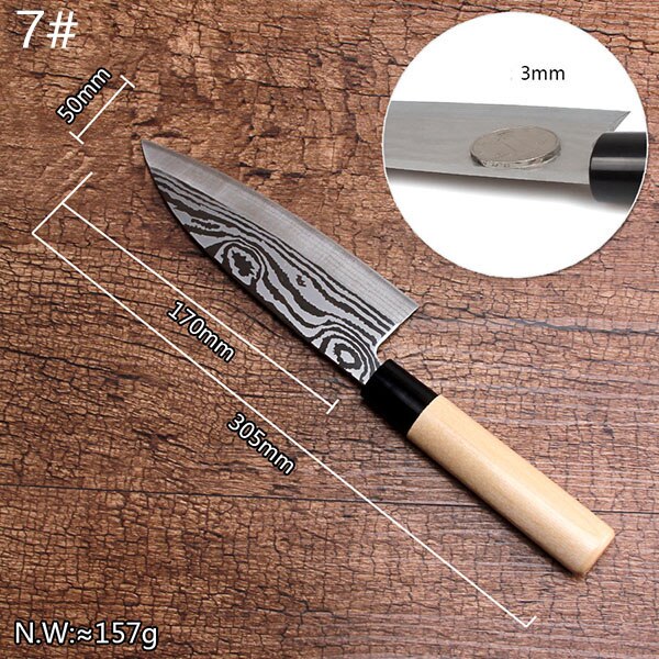 RSCHEF Japanese stainless steel sharp knives knives kitchen knives advertising: 7