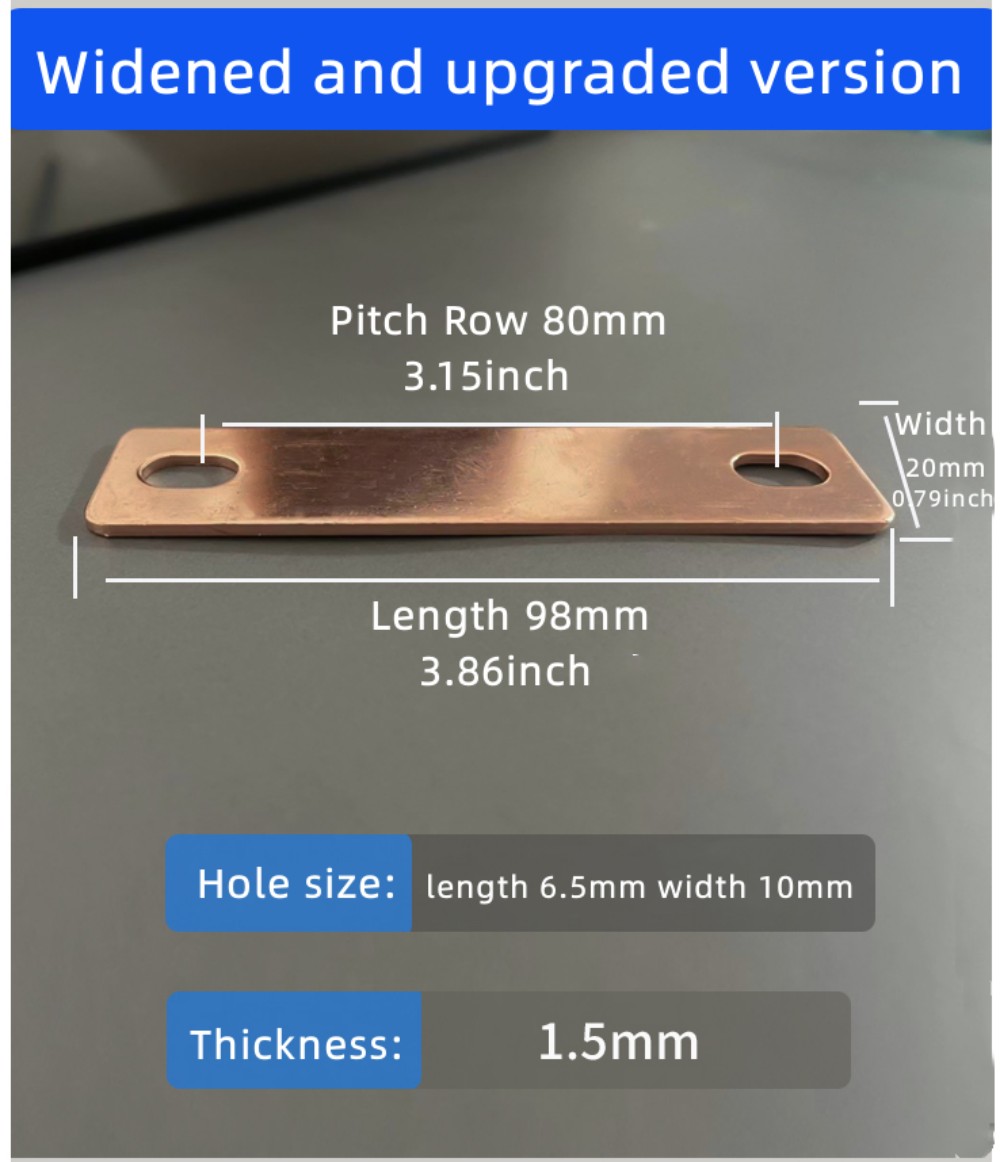 Bus Bars Connector Red Copper for LiFePO4 Cell 30Ah-300Ah Lithium Battery Red Copper Pickling Busbar Brass M6: PURPLE