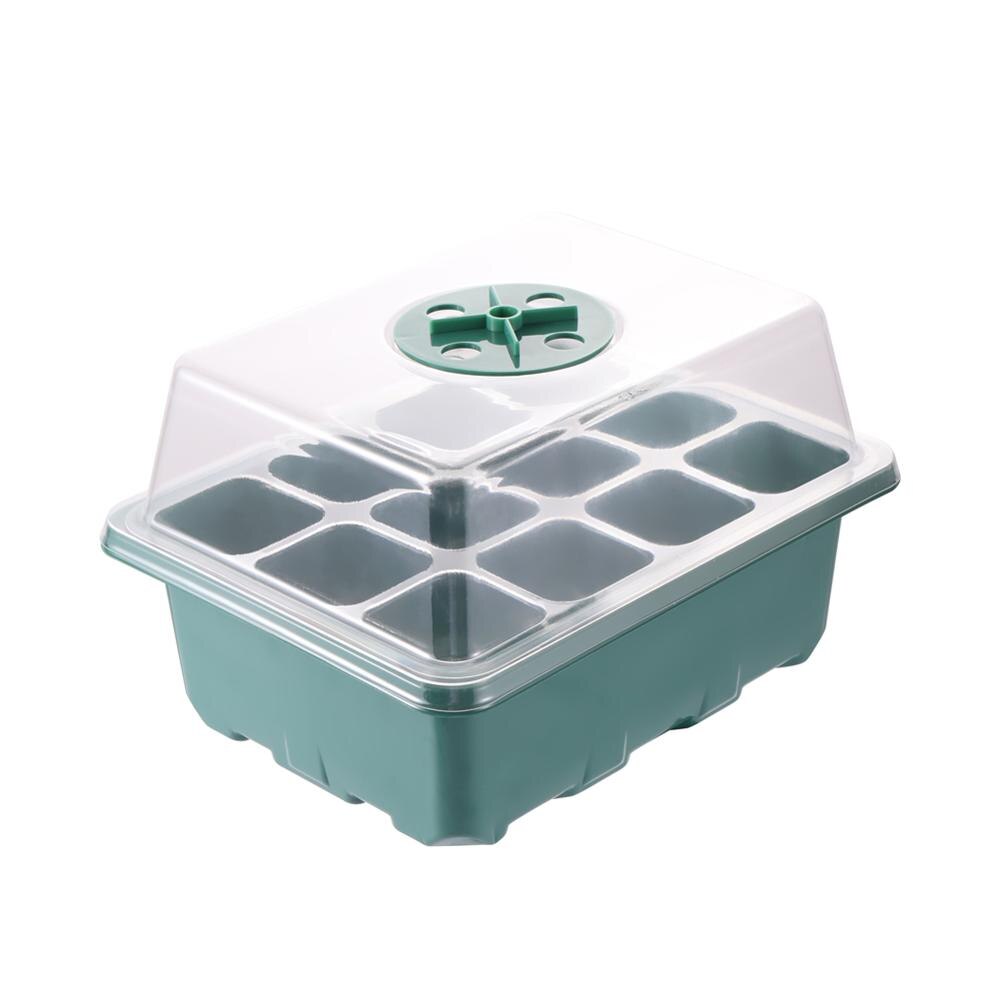 Bandeja semillero de 12 orificios para cultivo de plantas, maceta, germinación de semillas, Vivero, caja con tapa, jardín, balcón, 5 unidades
