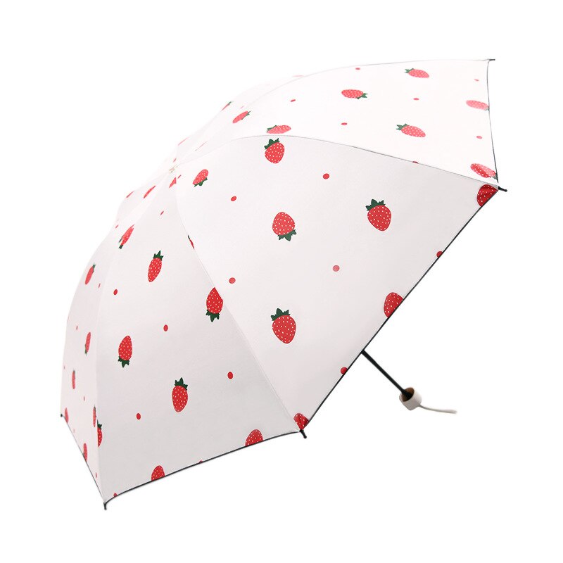 Erdbeere aufbringen Regenschirm Falten Anti-Uv Regen Regenschirm Sonnenschirm Sonnenschutz Obst Regenschirm