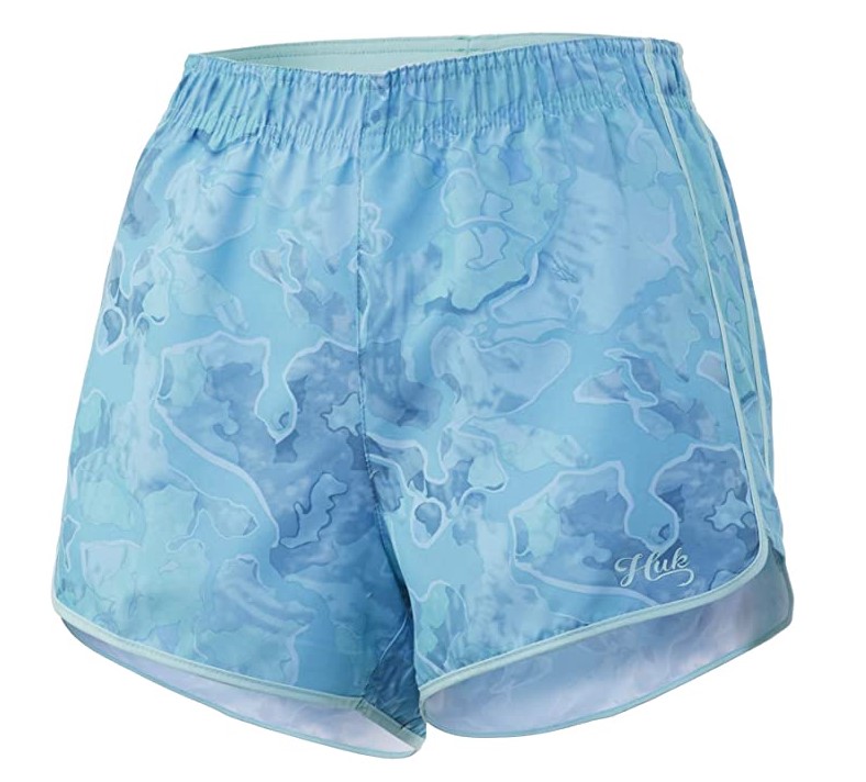 H*k dam fiskeshorts dam chillin korta kort | performance shorts snabbtorkande short upf 30+  solskydd usa storlek xs-xl: Blå camo / Usa storlek s