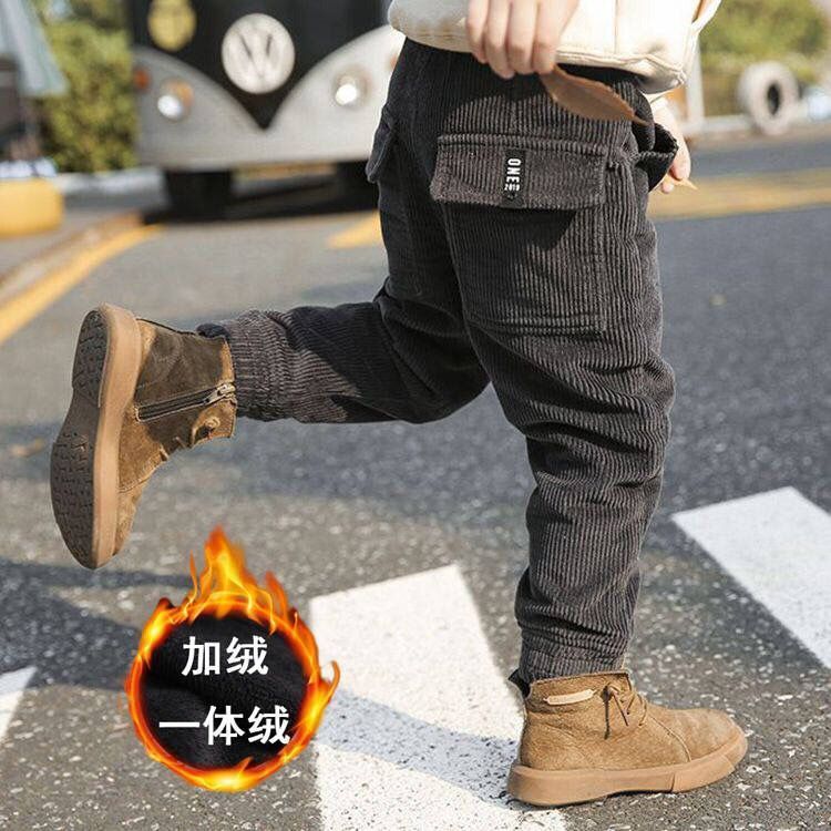 Pantalones de algodón para niños y adolescentes, pantalón cálido de invierno para niños y niñas, pantalones de lana para la escuela, ropa informal para niñas de 3 a 12 años