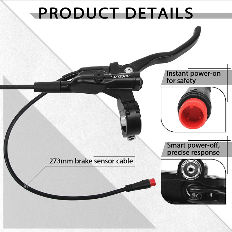 BUCKLOS HD-E635 Scooter Brakes Set Power Off E-Bike Hydraulic Disc Brake Set 160mm Folding Bike Hydraulic Brakes Kit
