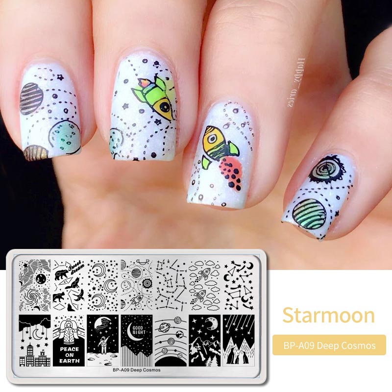 Né joli Nail Art estampage plaques timbre modèle marbre Texture motif Nail Art bricolage Image plaques outils d'impression: BP-A09