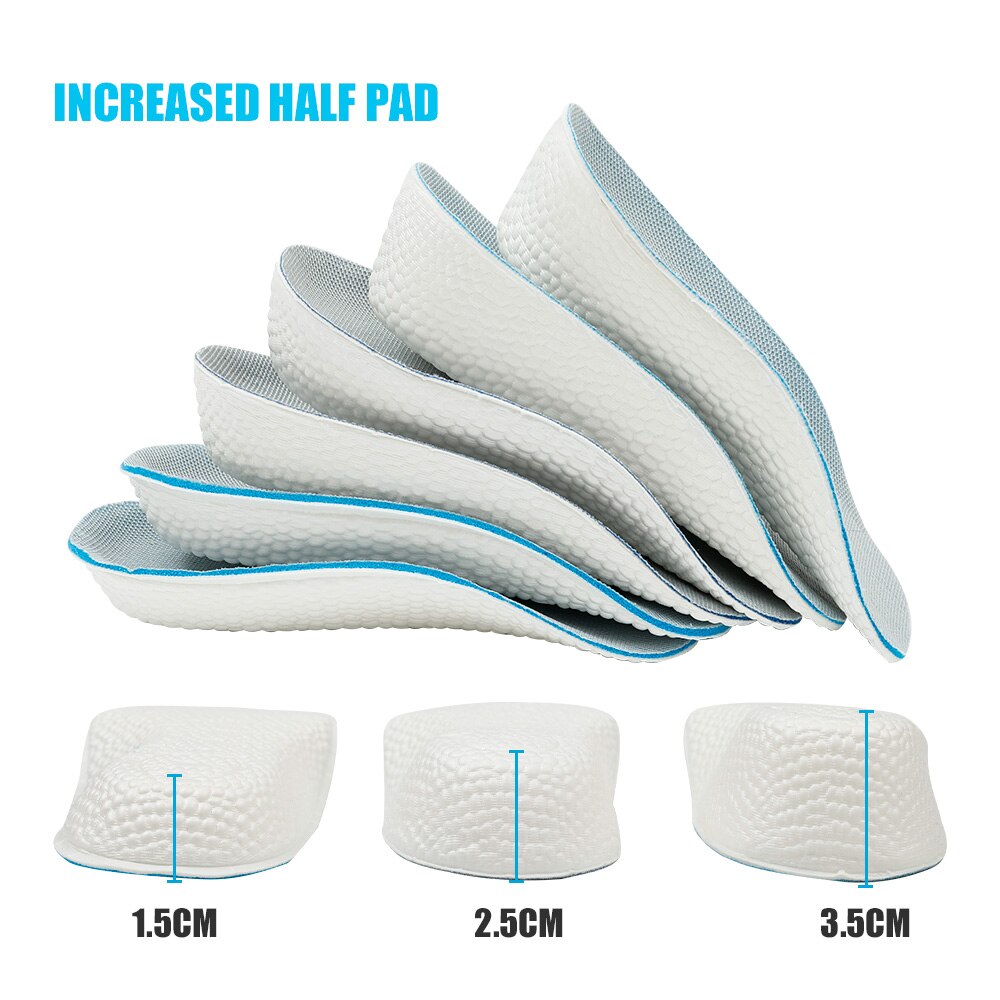 Ademend Traagschuim Hoogte Toename Binnenzool Heel Lifting Inserts Schoen Liften Schoen Pads Lift Inlegzolen Voor Unisex 1.5Cm-3.5Cm