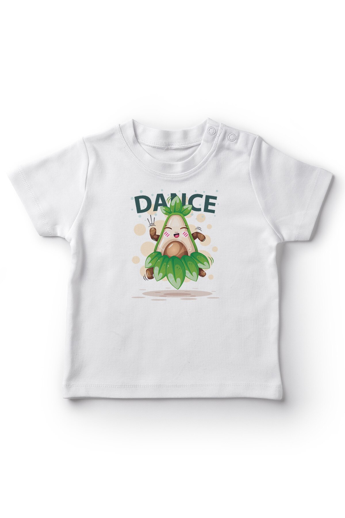Angemiel baby dansend schattig peer meisjes baby t-shirt wit