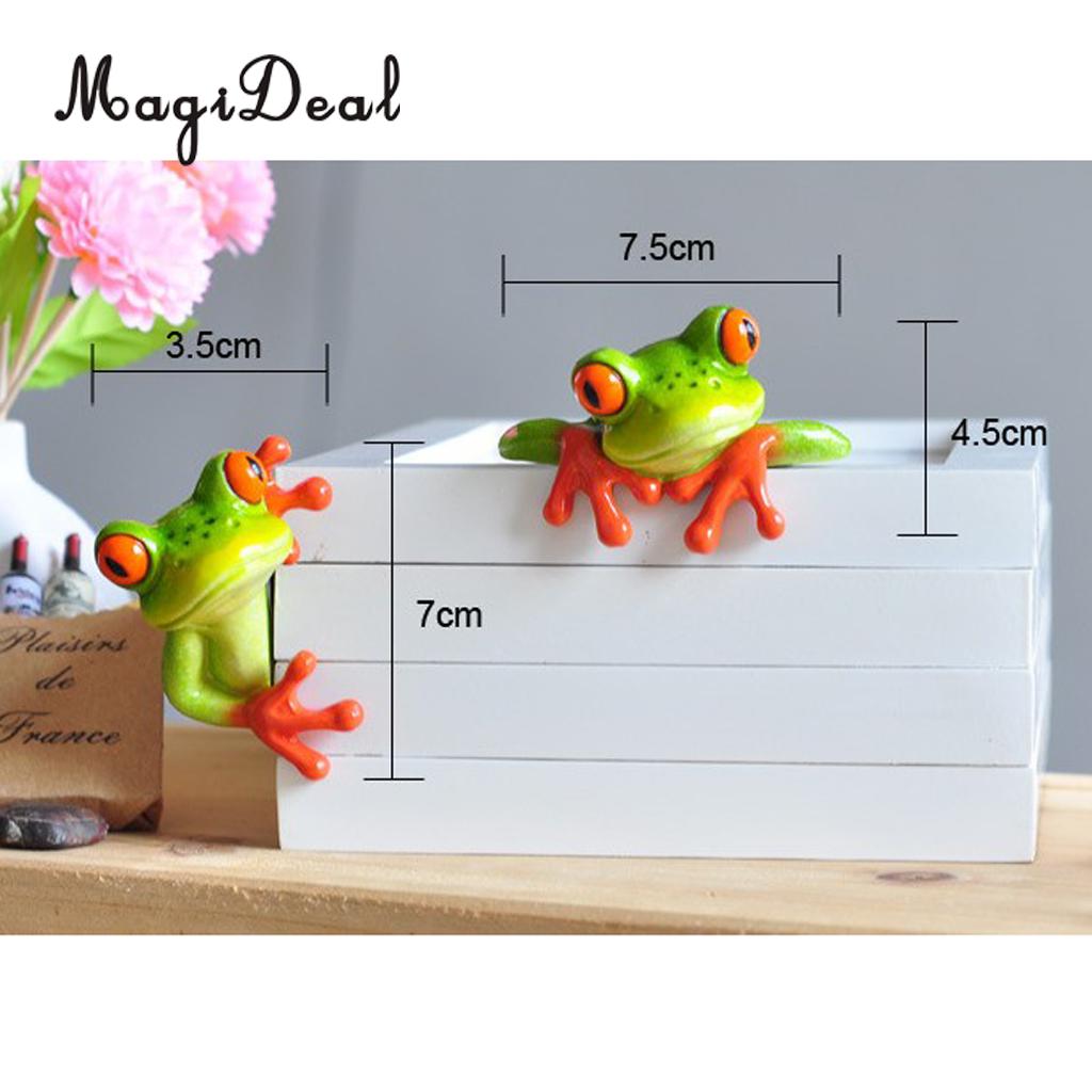 Funny 3D Craft Frog Decoration Miniatures Ornament Figurines, Garden Decor, Bonsai, Shelf, Desk, Car Dashboard, Computer