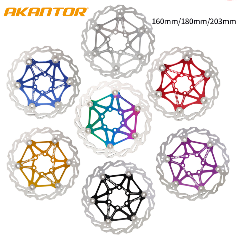AKANTOR-Rotos de freno de refrigeración para bicicletas, bicicletas de carretera Mtb, acero inoxidable ultralig, rotor flotante, 160 mm, 180 mm, 203 mm