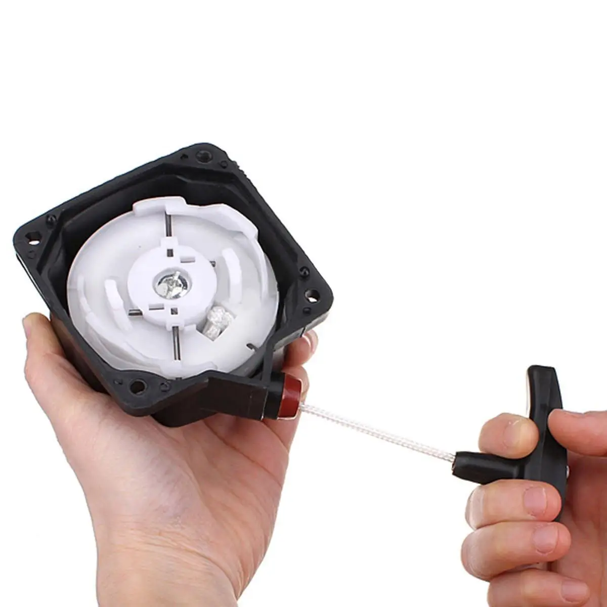 Universal Pullstart Recoil Pull Starter Desbrozadora Strimmer Start Piezas de cortacésped Negro