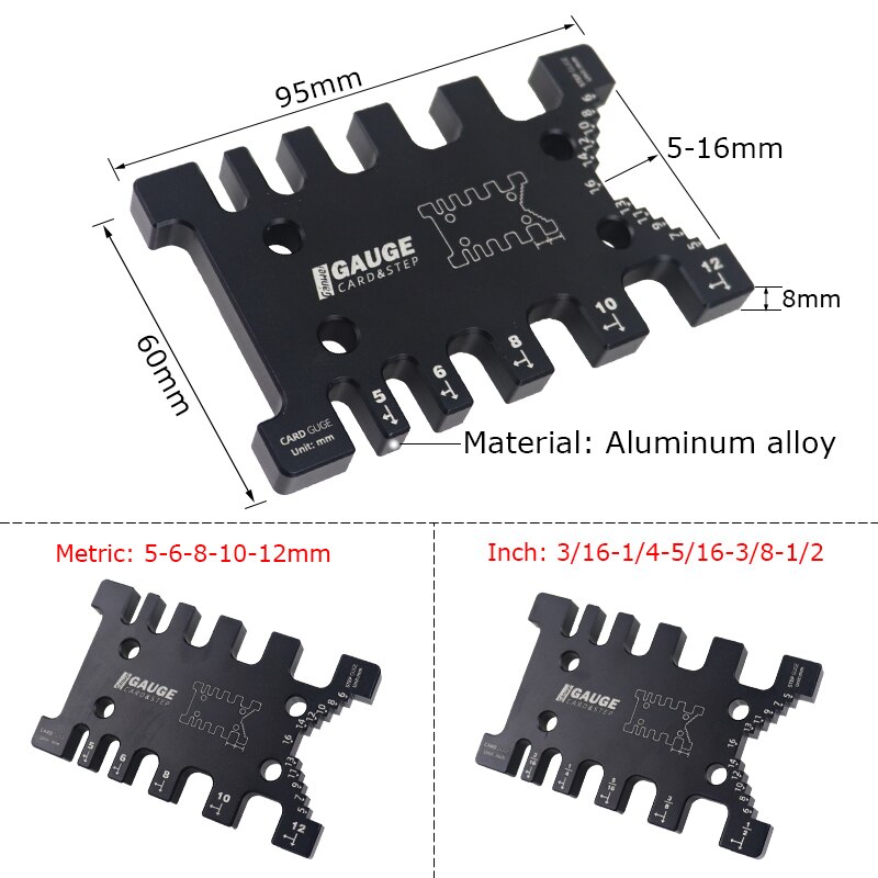 Woodworking Tenon Gauge Caliper Height Gauge Metric/Inch Tenon Cutter For Saw Router Table Machine DIY Carpentry Measuring Tools