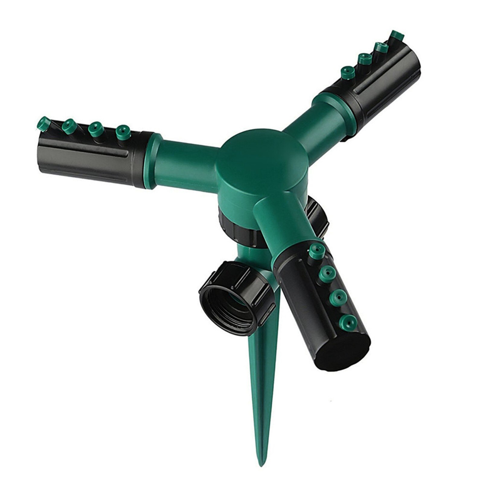 Lawn Sprinkler Automatic 360° Rotating Garden Water Sprinklers Lawn Irrigation Lawn Irrigation Three-pronged pin sprinkler Water: B