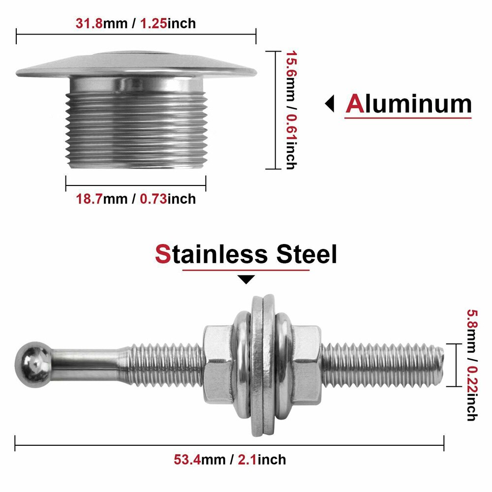 4 stk universal aluminium sølv trykknap billet hurtig frigivelse af bil foran kofanger hætte pin motorhjelm lås låse klip kropssæt