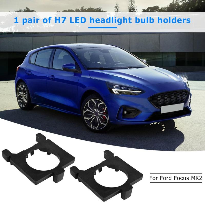 1 par  h7 led bil forlygter adapter pære base adaptere fatningsholdere til ford focus  mk2 mondeo  mk4 auto forlygte mount stand
