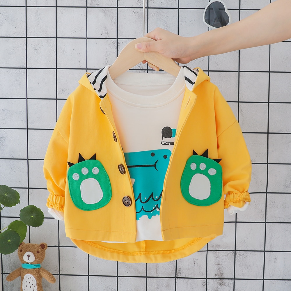 Children Kid Hooded Sports Jacket Fot Toddler Boy Girl Long Sleeve Patchwork Jacket Zipper Outerwear Coats Autumn Jackets Coats