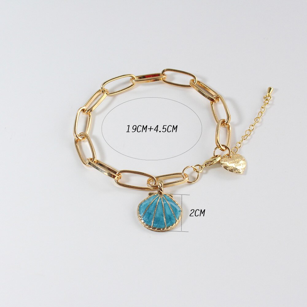 style personality retro gold plated human like pearl bracelet ocean wind gold thick bead chain bracelet Jewelry woman: Green