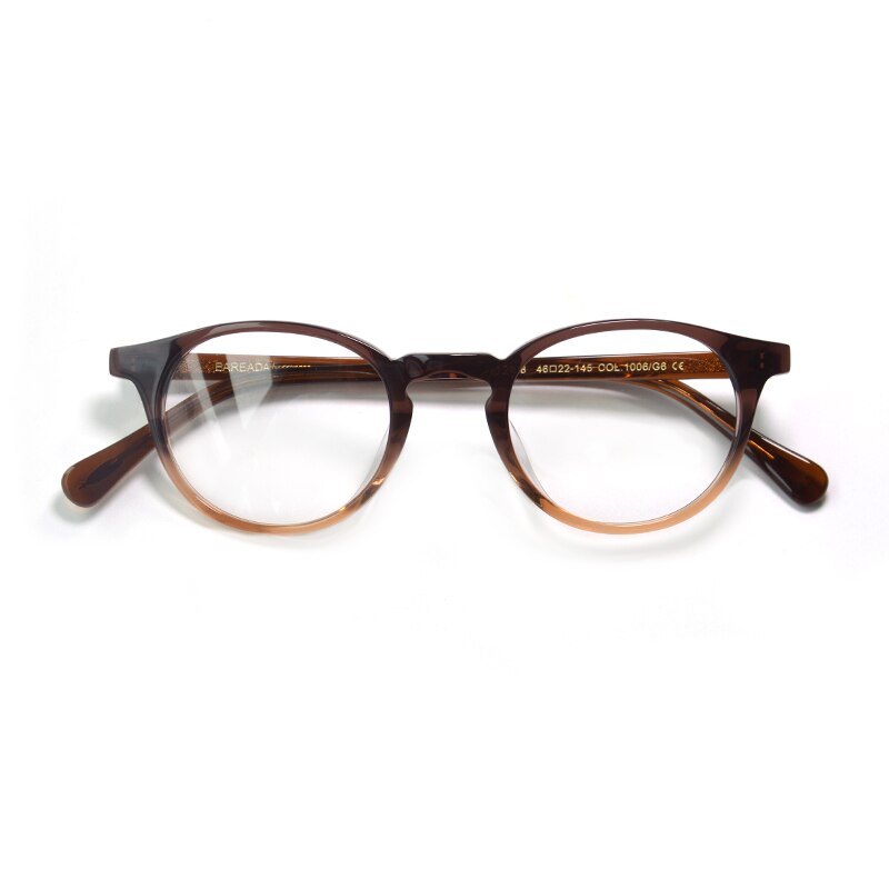 Montura redonda pequeña Vintage para hombre y mujer, gafas graduadas para dioptrías de alta potencia, con borde circular Retro, color miel: brown gradient