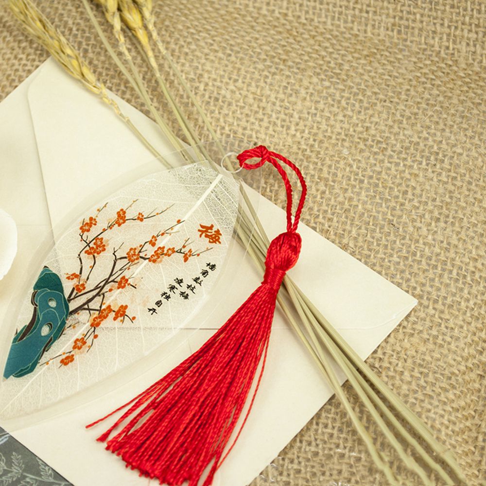 1PC Chinese Style Retro Leaf Vein Bookmark Mini Label Book Indexes Office Student Stationery Reading Bookmark: style3