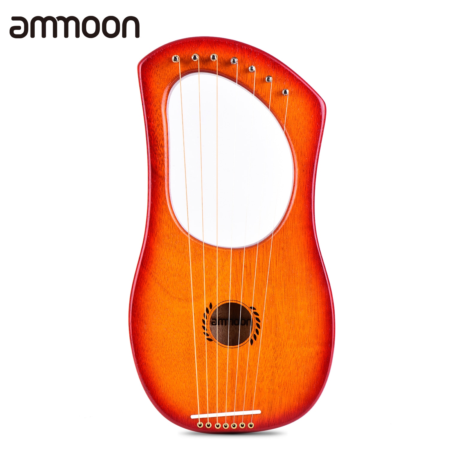 Ammoon 7-- strenget lyreharpe lyre i gammel stil okoume træstrengeinstrument med bæretaske og andet tilbehør