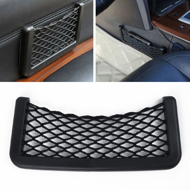 Universal 1x Car Net Bag Elastic Side Door Storage Pocket Phone Holder Organiser
