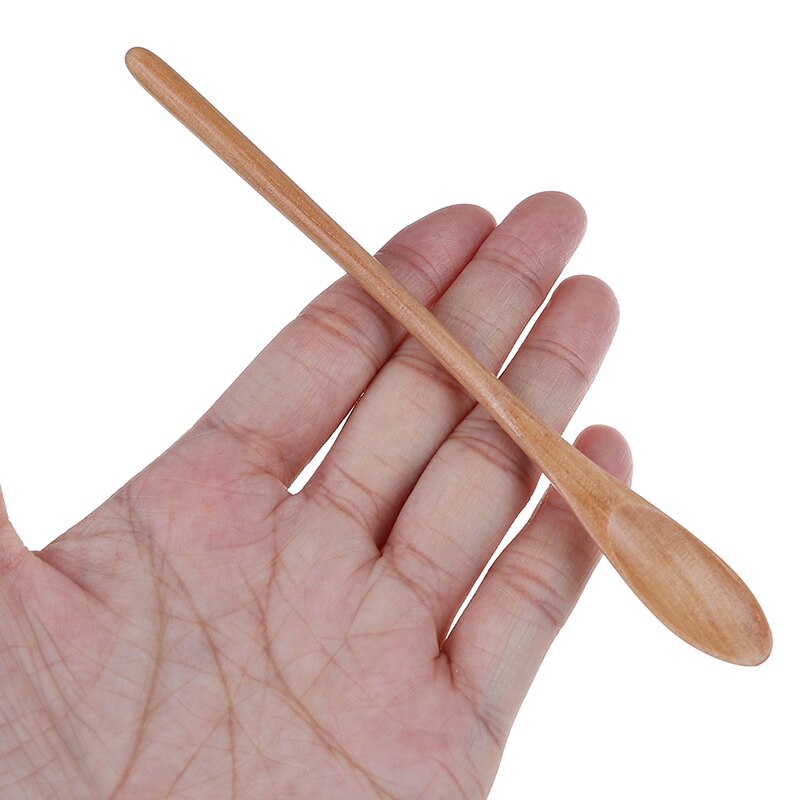 Brown Wooden Coffee Spoons - Long Handle Honey Stirring Spoons For Tea, Coffee, Espresso & Cooking - View #2