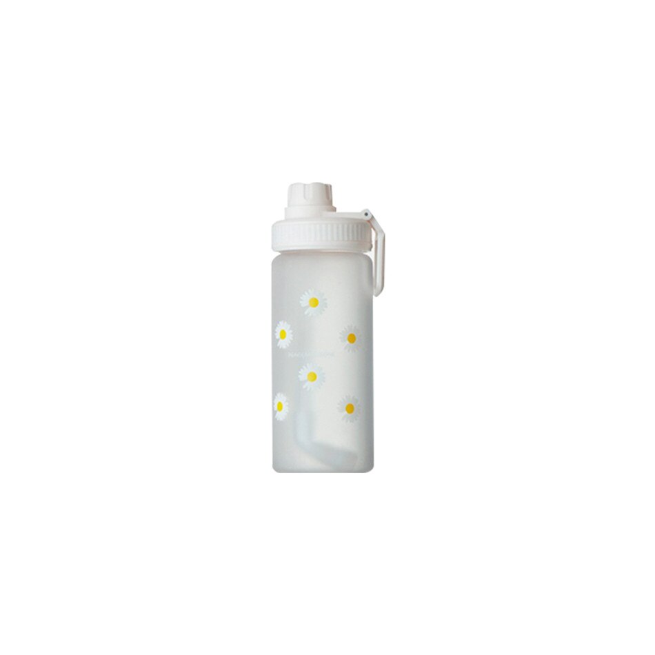 BPA Free Plastic Water Bottle Daisy Flower Outdoor Water Flask With Straw Portable For Touring Camping: 03