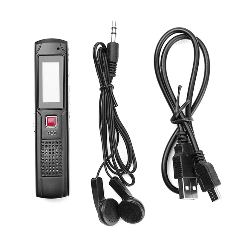 8G Voice Activated Mini Voice Recorder Met Oortelefoon En Usb-kabel Wav Recorder