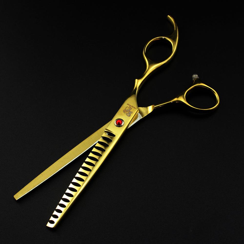 Pet scissors Straight &Thinning & Curved scissors 4pcs set +comb for dog grooming dogs shears hair cutter 7.0 inch