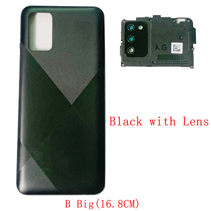 Boîtier de batterie pour Samsung A02S A025F, couvercle de panneau de porte arrière, pièces de rechange: Black with Lens B
