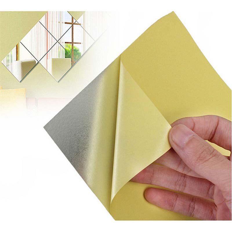 Specchio quadrato deprecativo autoadesivo specchio da parete adesivi specchio da bagno soggiorno decorazione da parete specchio per arredamento fai da te per la casa