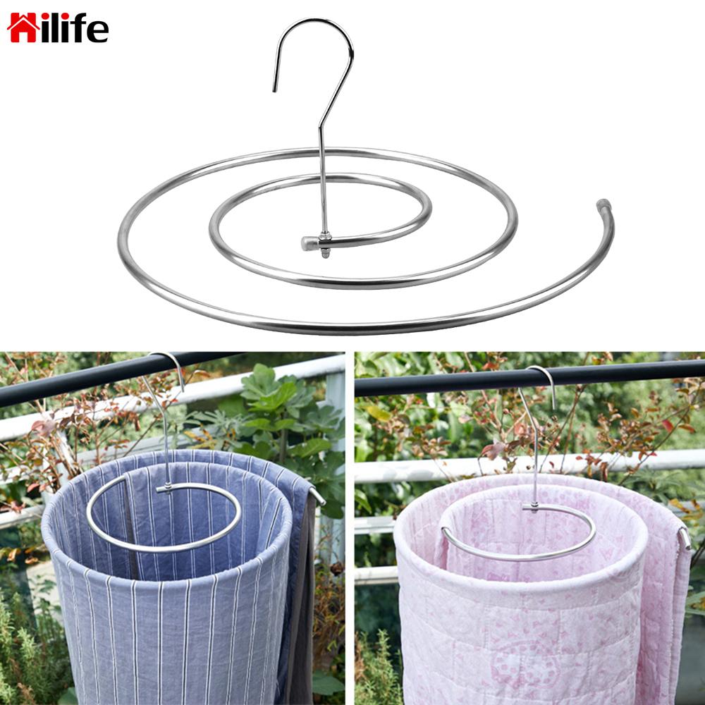 Blanket Hanger Save Space Stainless Steel Round Spiral Quilt Sheets Hanger Outdoor Home Balcony Hanger Rotating Drying Rack