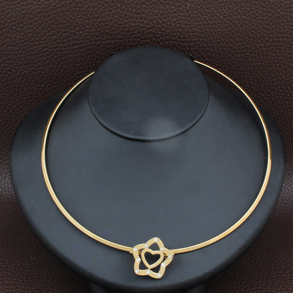 stainless steel jewelry popular gold color collar Style Necklaces Torques For Women NFAACBBA