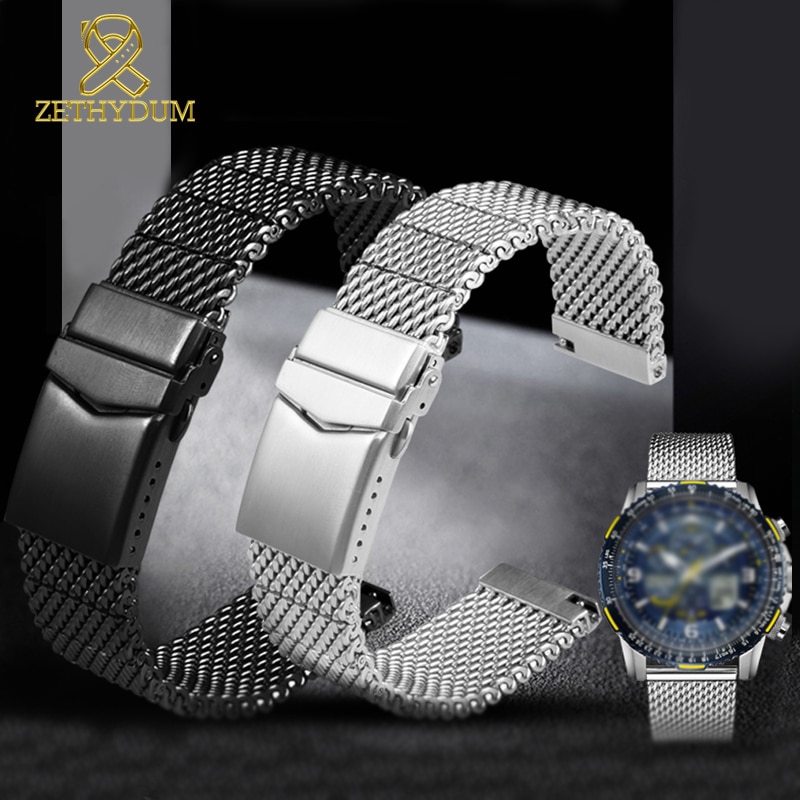 Milan Mesh Rvs Armband Voor B-Reitling I-Wc C-Itizen S-Eiko horloge Band Mens Luxe 22 Mm Horlogeband